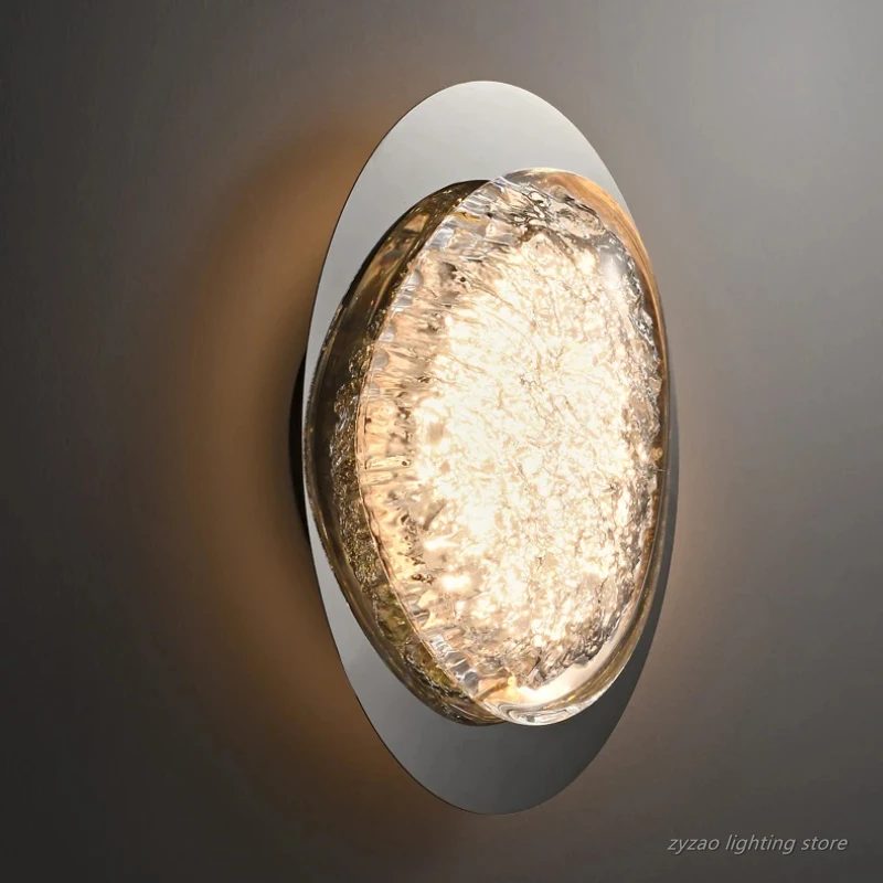 

Crystal Platinum Art Wall Lamp Bedroom Bedside Lamp Optical Acrylic Living Room Simple and Modern Wall Light