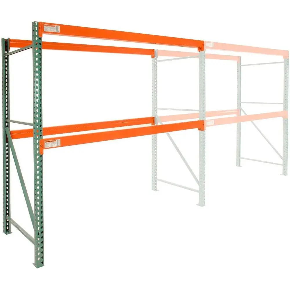 

Industrial Teardrop Pallet Rack Add-On, 96x42x120, 5030 lbs Capacity, Orange & Green, Storage Solution