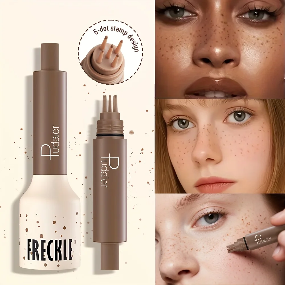 Natural Nude Makeup Fake Freckles Pen Waterproof Long Lasting Light Coverage Freckle Stamp for Women