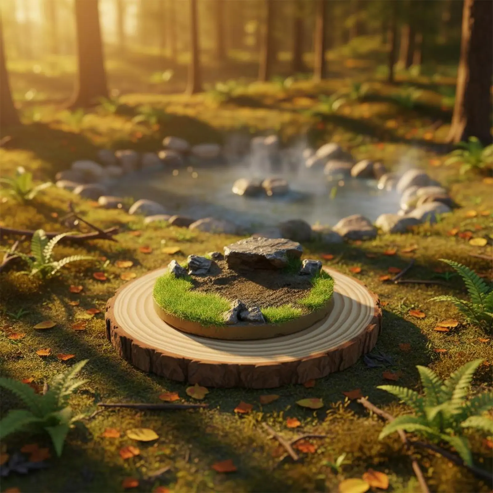 Resin Scene Base Detailed Scenery Mini Display Platform Miniature Scene Platform Handmade Look Collectible Decoration
