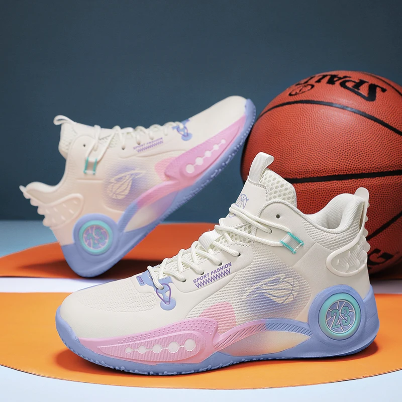 

2025 Combat Basketball Shoes Men's High-top Anti-slip and Wear-resistant Youth Fitness Trendy Casual Student-Lover Sports Shoes