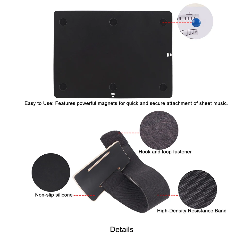 Портативная музыкальная подставка с эластичной лентой, регулируемая гитарная музыкальная подставка, установленная на руку, музыкальная подставка для духовых инструментов для женщин и мужчин
