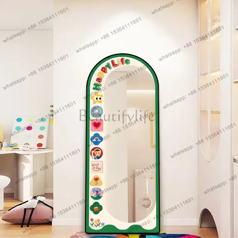 ld Modern Wall Mirror Cute  Full Body Art Sticker Nordic Mirror Funky Aesthetic Spiegel Wand Living Room Decorations