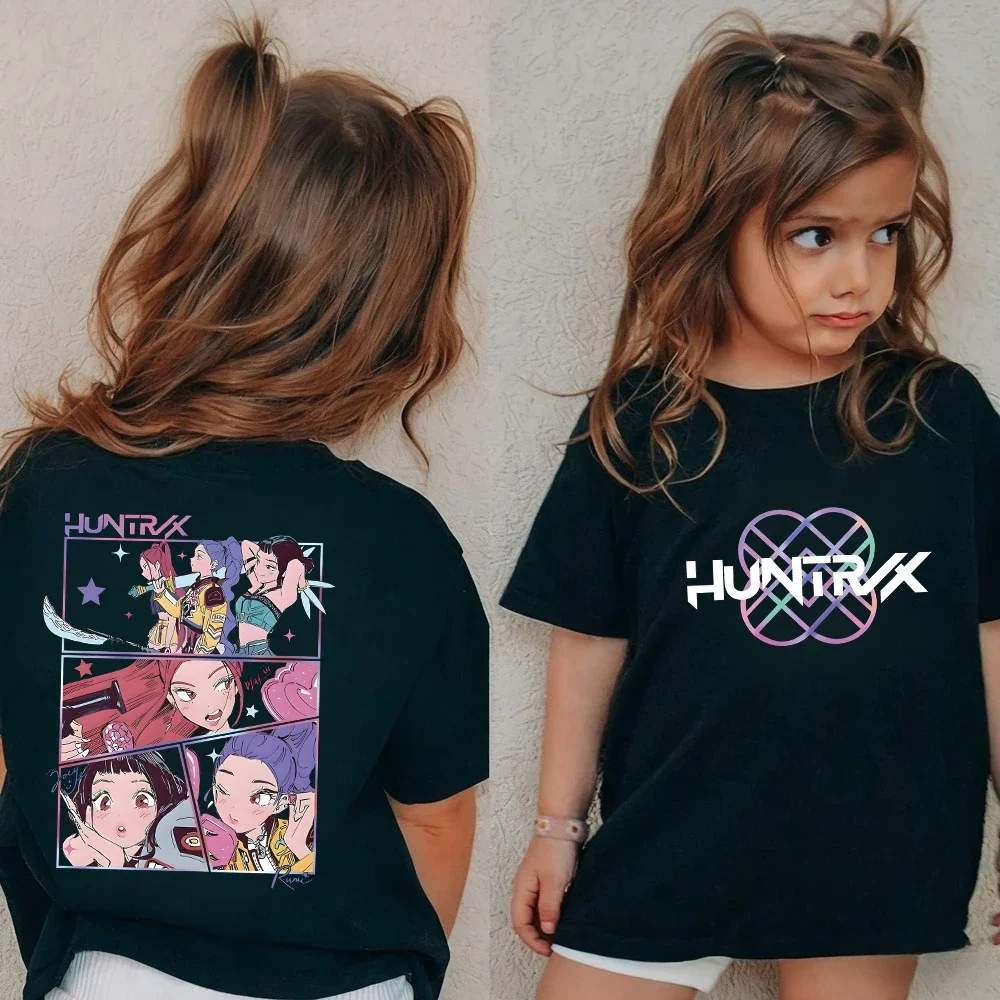 تي شيرت Kpop Demon Hunters للأطفال بأكمام قصيرة تي شيرت Saja Boys Kdis تي شيرت لطيف Kpop Demon Hunters Harajuku تي شيرت للأولاد والبنات
