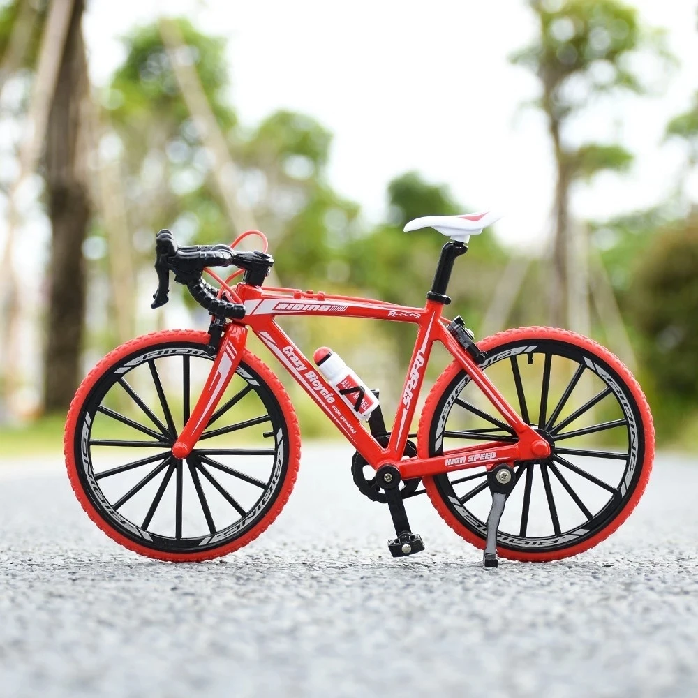 Mini Finger Mountain Alloy Bicycle 1:8 Diecast Yellow Model Metal Bike Racing Toy Bend Road Simulation Collection Toys Boys 14Y