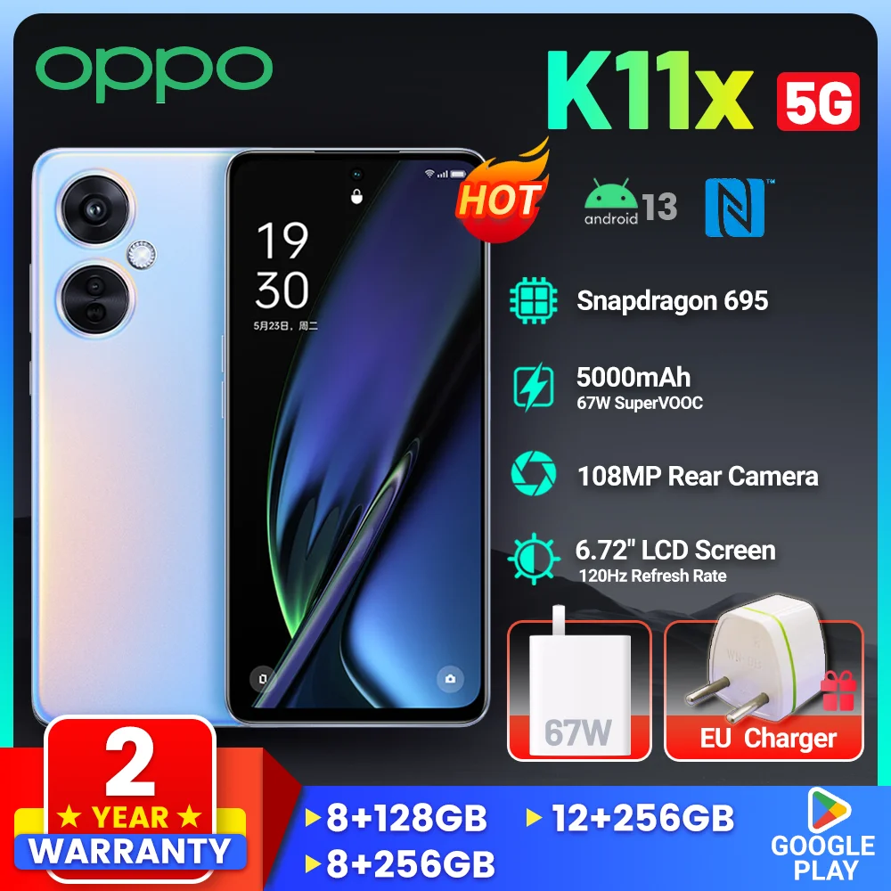 OPPO K11X 5G Snapdragon 695 108MP Camera Octa Core 6.72