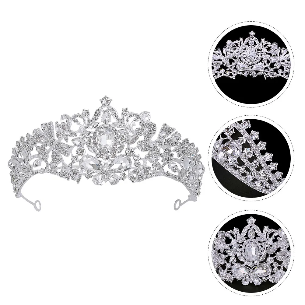 

Silver Crown Hair Accessories Wedding Bridal Rhinestone Bridesmaid Birthday Decorative Crowns Women Pageant Headband
