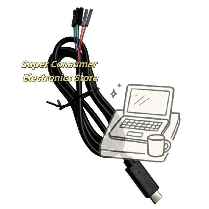 USB Type C to TTL RS232 Serial Converter Cable CH340 FT232 Chip OTG Function for Android Phone OSX Device Debugging
