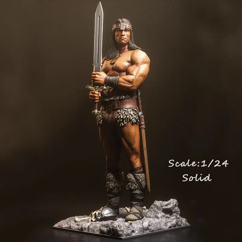 1/8 1/9 1/10 1/12 1/18 1/24  Barbarian Schwarzenegger Resin White Mold 3D Coloring Models DIY Assembly Models Figurines
