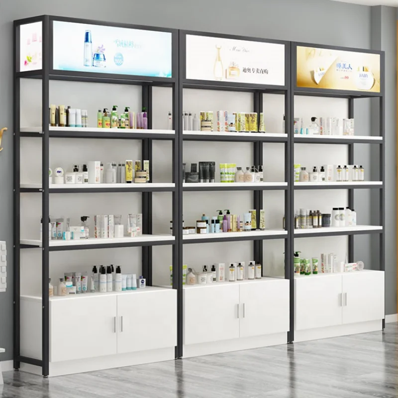 Factory Price Perfume Makeup Display Shelf  Modern Furniture for Cosmetic Shop Wooden Beauty Salon Storage Shelf Rack