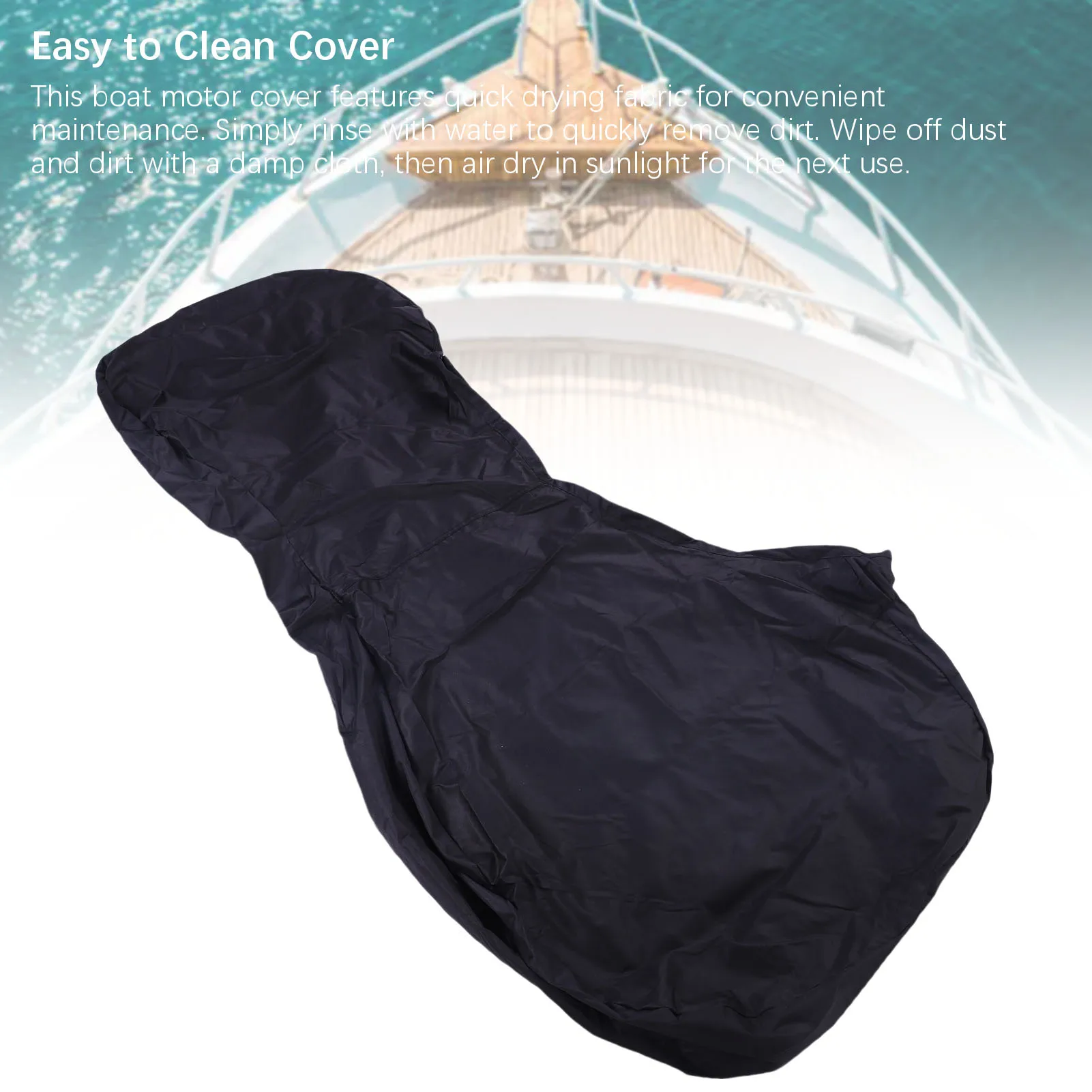 

Full Outboard Motor Cover Water Proof Heavy Duty Fadeproof 600D Oxford Fabric Boat Motor Cover Black Outboard Motor Dust Cover