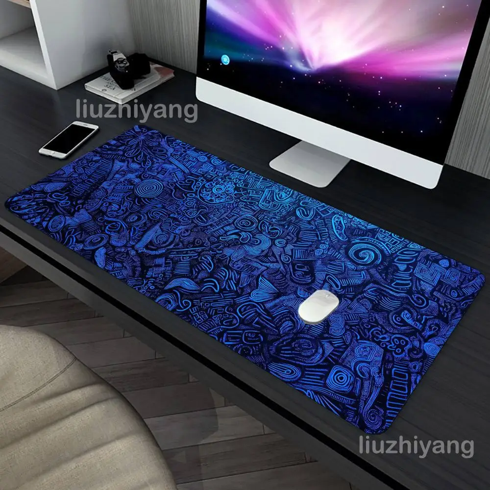 

Синий коврик для мыши с креативной текстурой, большой коврик для компьютерной офисной игровой настольный коврик XXL, резиновые противоскользящие прошитые коврики для клавиатуры, длинные настольные коврики