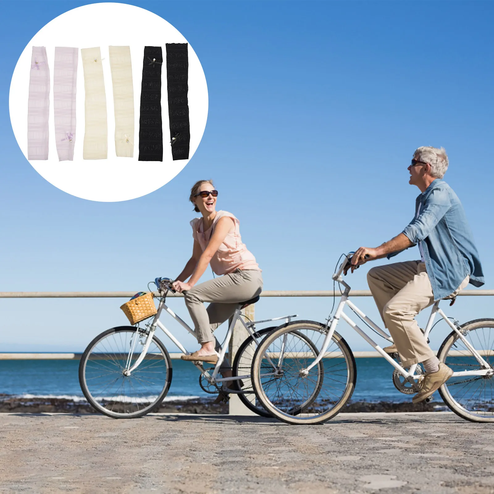 

3Pairs Arm Sleeves for Women Sun Protection Uv Protection Cooling Sleeves Summer Outdoor Sports Lace Breathable Sweat Absorbent