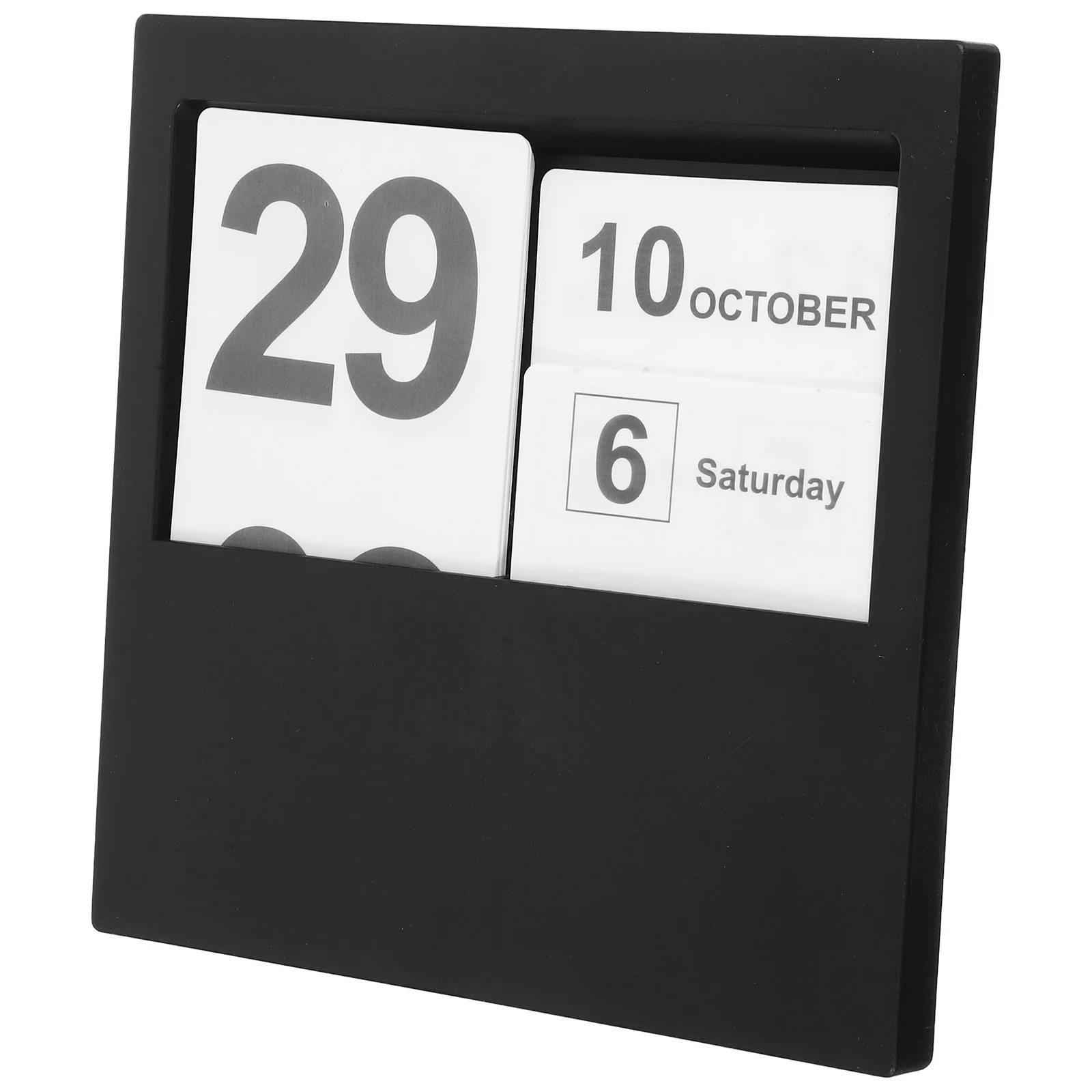 

Wooden Desk Calendar with Month and Date Blocks Manual Change Design for Office Home Decor Use Reusable Perpetual Table Calendar