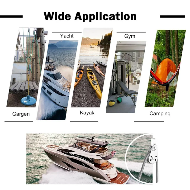 【A87T】SUS316 リフティングロードプーリーブロックホイールシングルプーリー屋外ステンレス鋼強力プーリー 4 個