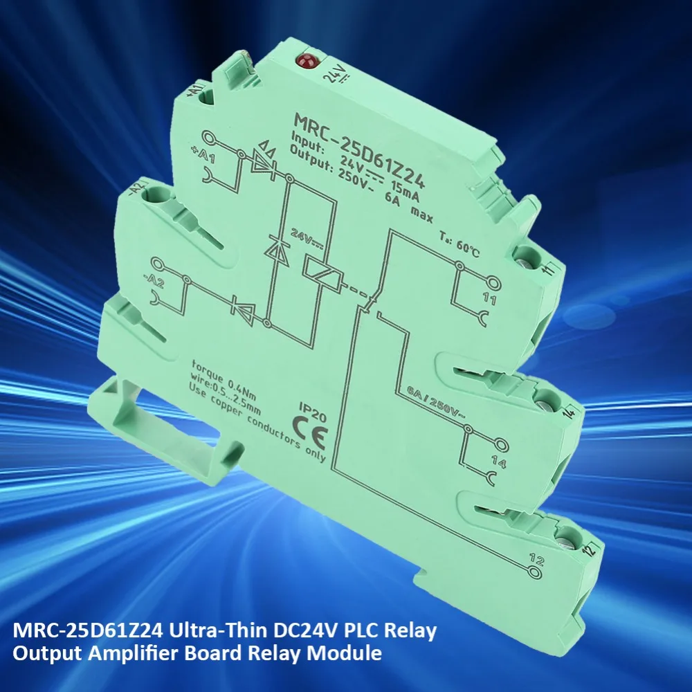 Spacesaving Construction MRC-25D61Z24 Relay 6.2mm Ultra Thin DC24V PLC Relay Ultra thin relay module Control Panel Applications