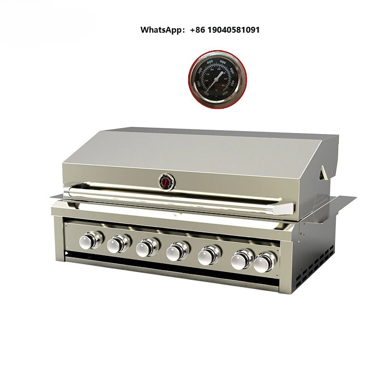 Outdoor Kitchen Barbecue Machine Barbeque 7 Burner Stainless Steel 304 Built in BBQ Gas Grill