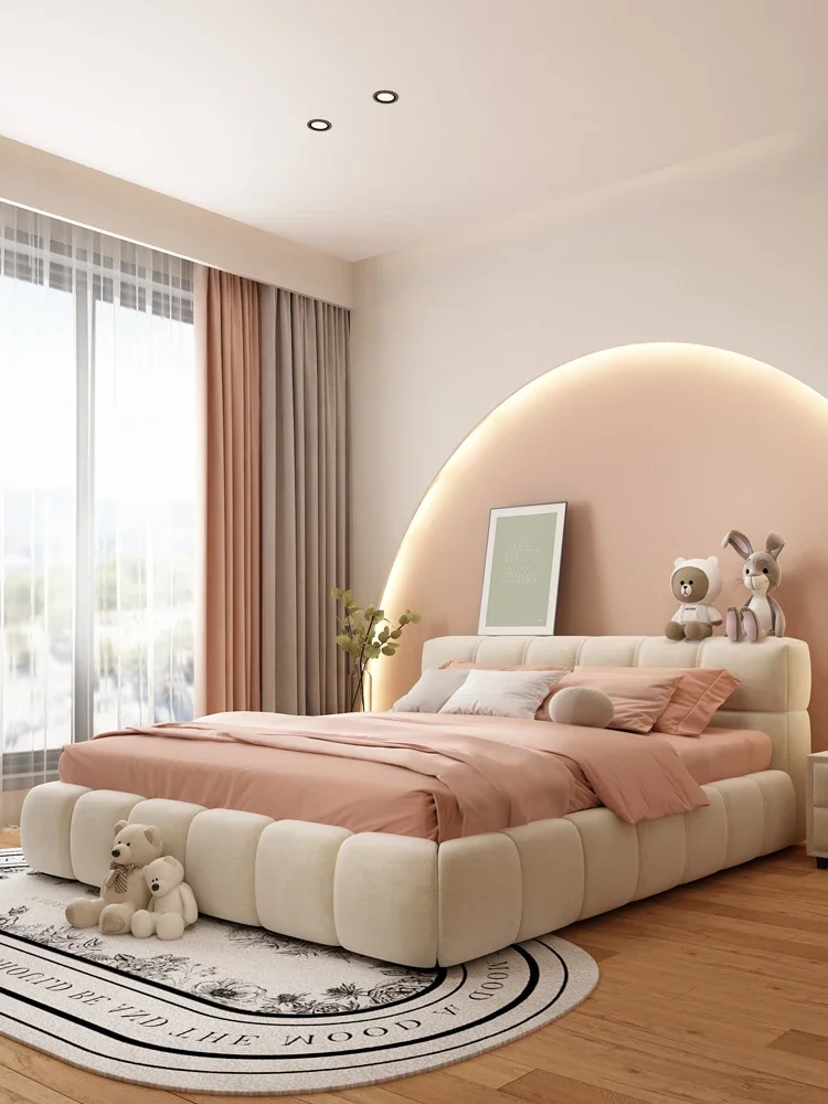 Bed Puff  cloth art  modern minimalist Italian minimalist Internet celebrity extravagance ins cream style master room