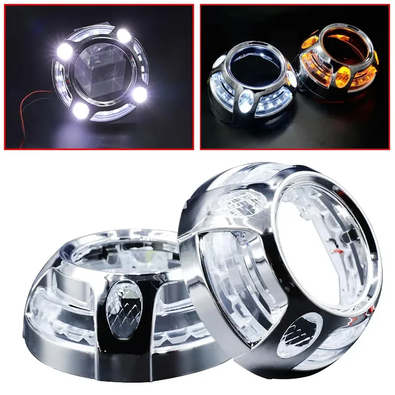 

Модифицированная фара «ангельский глаз» с двойной подсветкой для Pamela, круглая декоративная крышка, 3,0 дюйма, аксессуары для линз для автомобиля и мотоцикла, модернизация