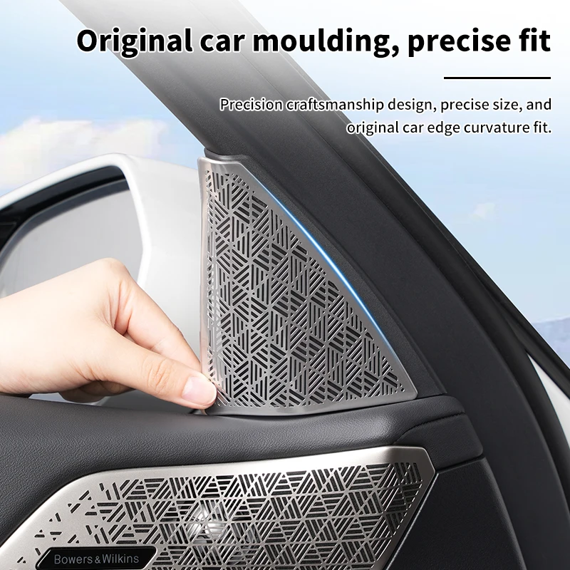 2pcs Car Audio Speaker Net Cover Stainless Steel Auto Loudspeaker Wire Grilles Frame Protect Accessory For BMW Series5 G60 2024