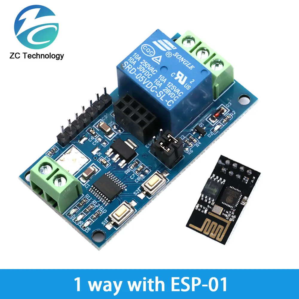 ESP8266 ESP-01 5V 1 canale modulo relรจ WiFi a 2 vie cose Smart Home interruttore di controllo remoto ESP01 modulo Wireless WIFI APP per telefono