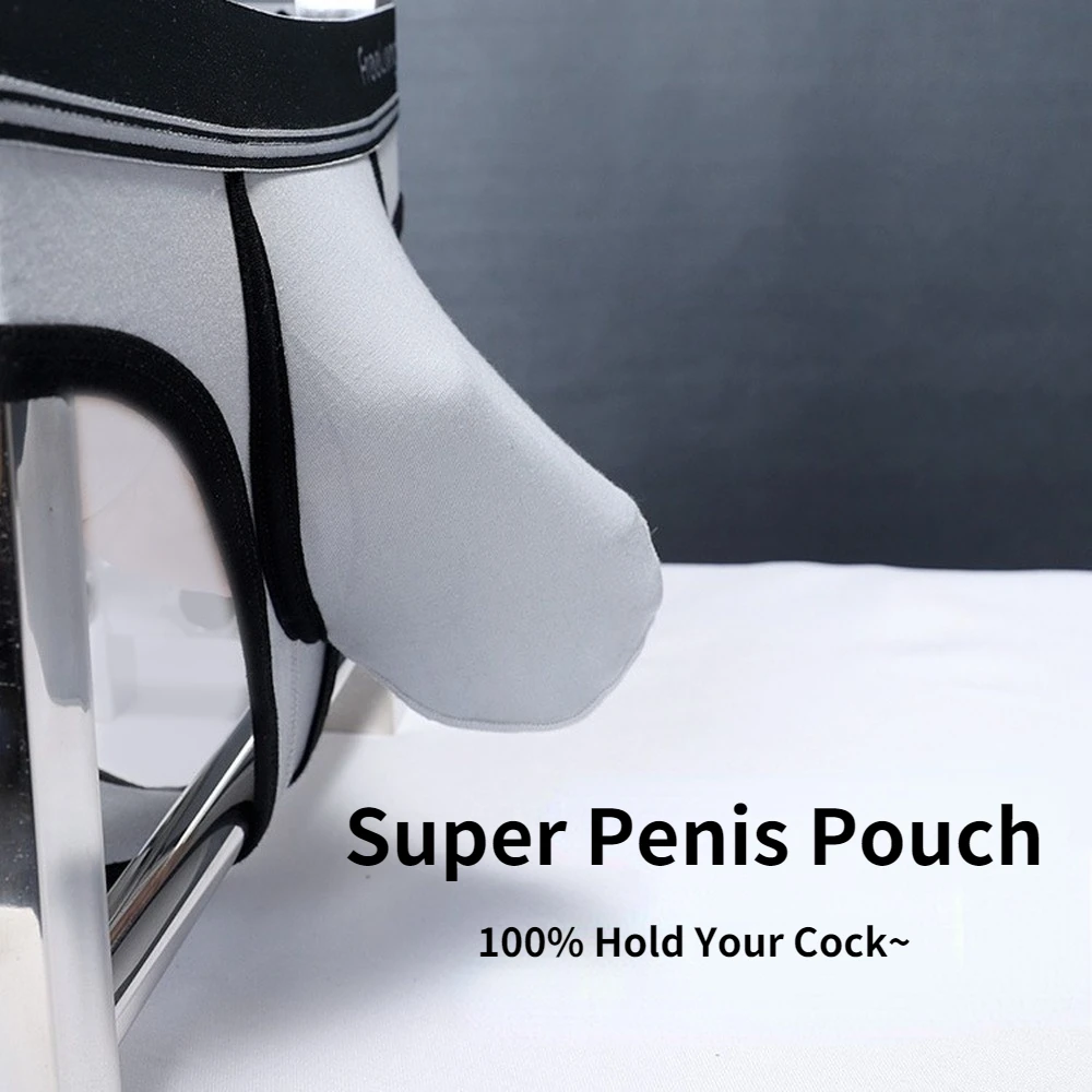 Calzoncillos Ultra bajos para hombre, Bóxer erótico con bolsa de pene grande, elástico, Modal, largo, convexo en U, Gay, 3 piezas