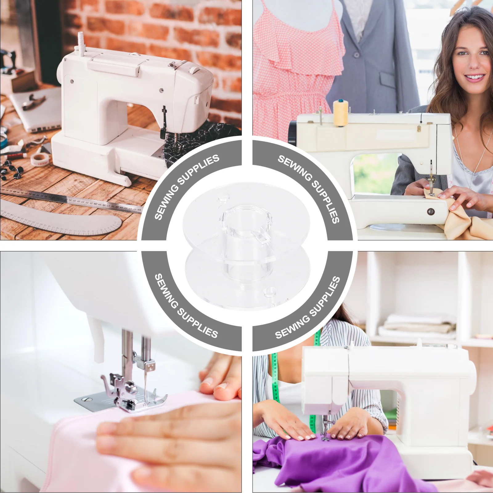 Bobinas de máquina transparentes para suministros domésticos, accesorios duraderos de repuesto, piezas de costura portátiles, artesanías, 50 Uds.