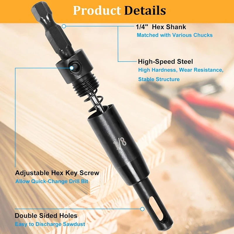 Набор самоцентрирующихся сверл ABPP-3 PCS 3/32 дюйма, 7/64 дюйма, 1/8 дюйма, сверло VIX, самоцентрирующееся шарнирное сверло