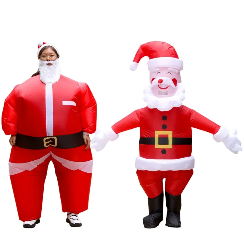 Riesiger Weihnachtsmann, aufblasbares Kostüm für Erwachsene, Cosplay-Kostüm, fett, lustig, jährliche Party, Halloween, Trick-Party-Requisite