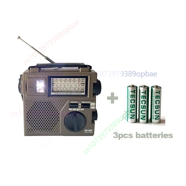 For TECSUN GR-88 GR-88P Digital Radio Receiver Emergency Light Radio Dynamo Radio With Built-In Speaker Manual Hand Power