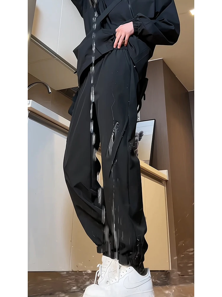 

Waterproof Fce Lined Cargo Pants Men's Spring Leisure Trousers Snowboarding Pants Adjustable Cuff Workwear Sle