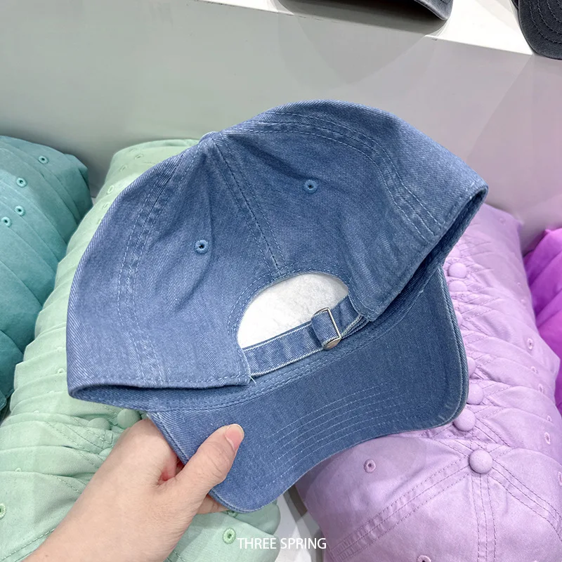 American Retro Washed Solid Color Basic Baseball Cap, Soft Top, Slimming Effect, Versatile Curved Brim, Unisex, Adjustable Size, Suitable for Street Style, Casual Wear, and Commuting