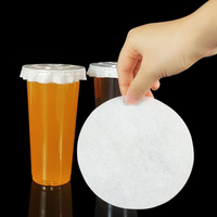 500pcs Round 11/12/13/14cm Anti Overflow Pad  Milk Tea Disposable White Eak Proof Paper Coffee Packaging Lid Sealing Papers