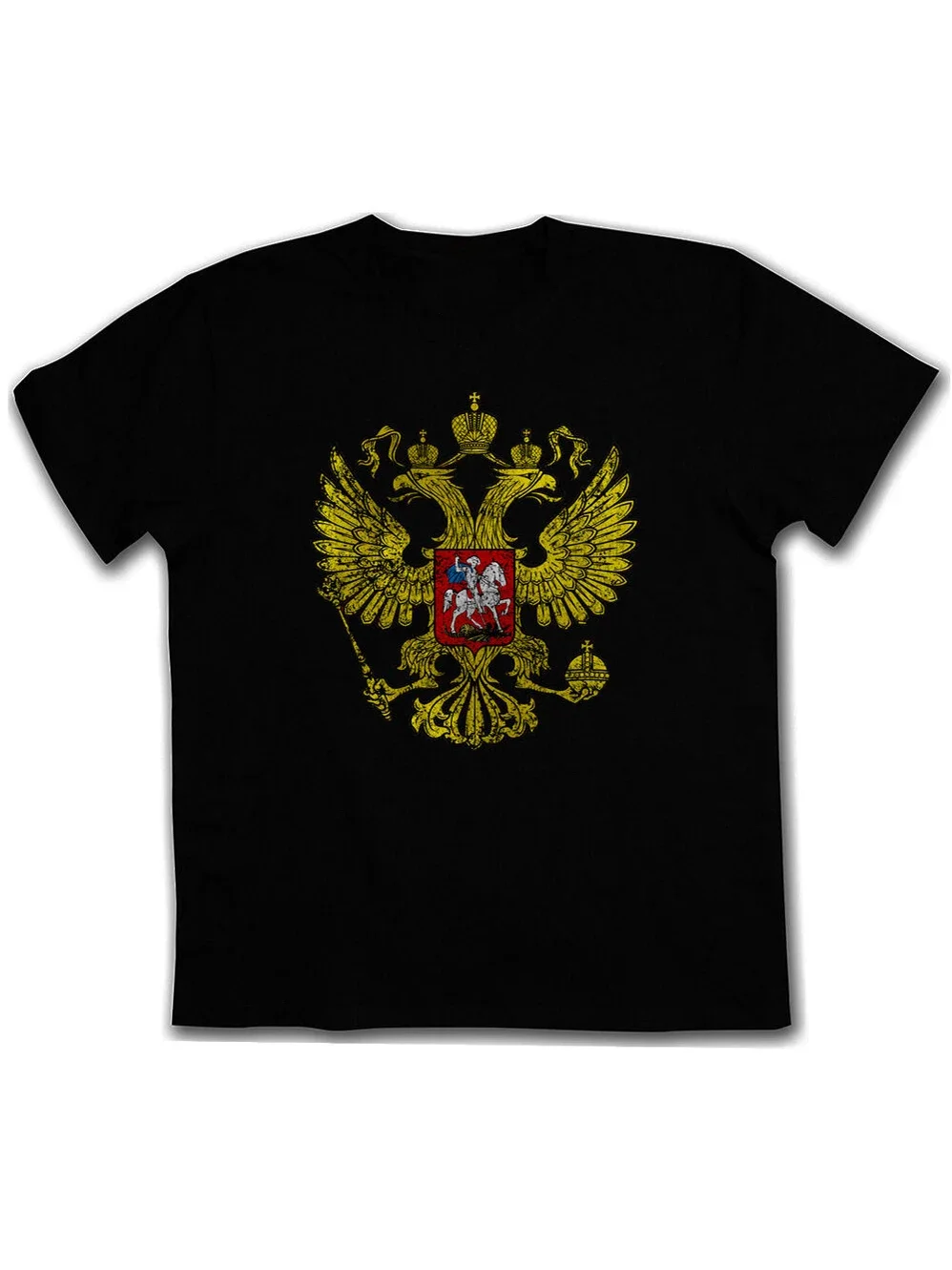 Russian Double-head Eagle Vintage National Emblem T Shirt. Short Sleeve 100% Cotton Casual T-shirts Loose Top Size S-3XL