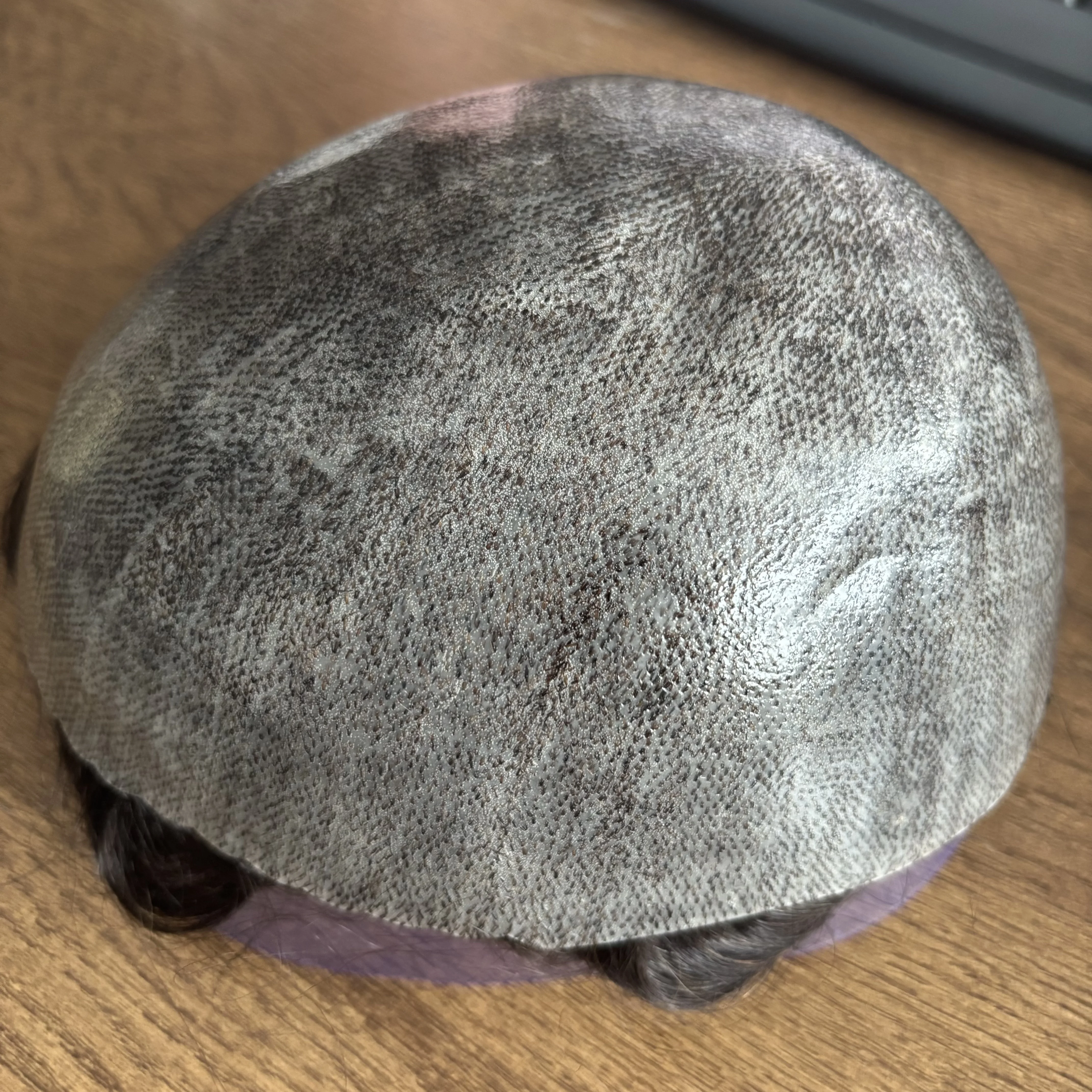 غير قابل للاكتشاف رجل أسود موجة عميقة 15 مللي متر خط الشعر الطبيعي رجل شعر الإنسان الباروكات بني رمادي 1B20 قوي بولي Base قاعدة الرجال نظام الشعر المستعار