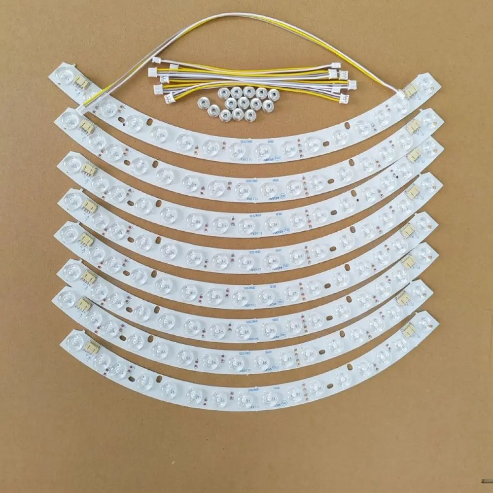 Ceiling Fan Light Replacement LED Strip Curved Lens Module High Intensity Light Source Dimmable Indoor Lamp Upgrade Kit