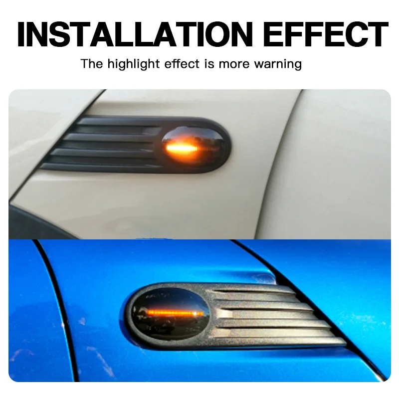 

2PCS For Mini Cooper R56 2005-2010 2011 2012 2013 R55 R57 R58 R59 LED Side Marker Turn Signal Light Car accessories