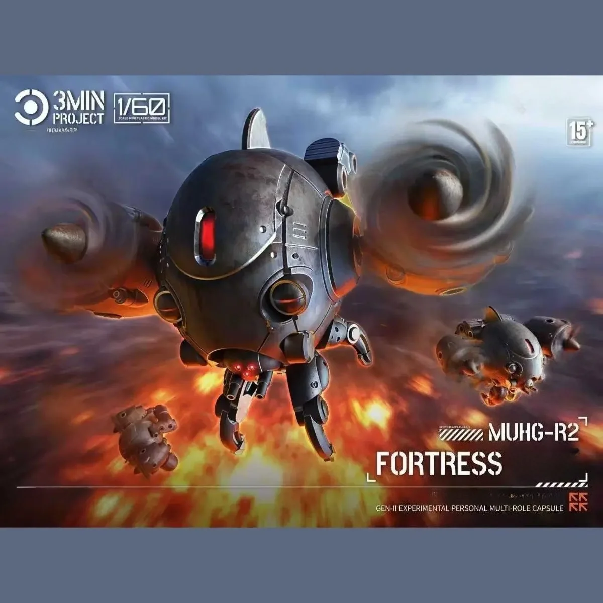 Sheik Mainland 3MIN Project A 1/60 Worker Drone Robot Fortress | Buildable Gen-II Experimental Mech, Articulated Model Toy Gift