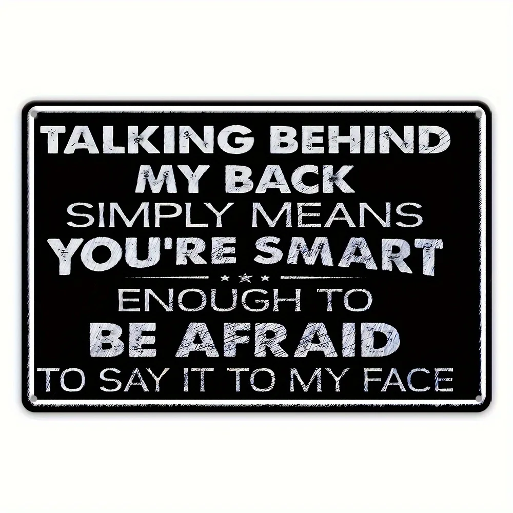 Sarcastic 'Talking Behind My Back' Vintage Aluminum Sign -  | Durable & UV Protected Wall Art for Home, Bathroom, Bedroom, Farmh