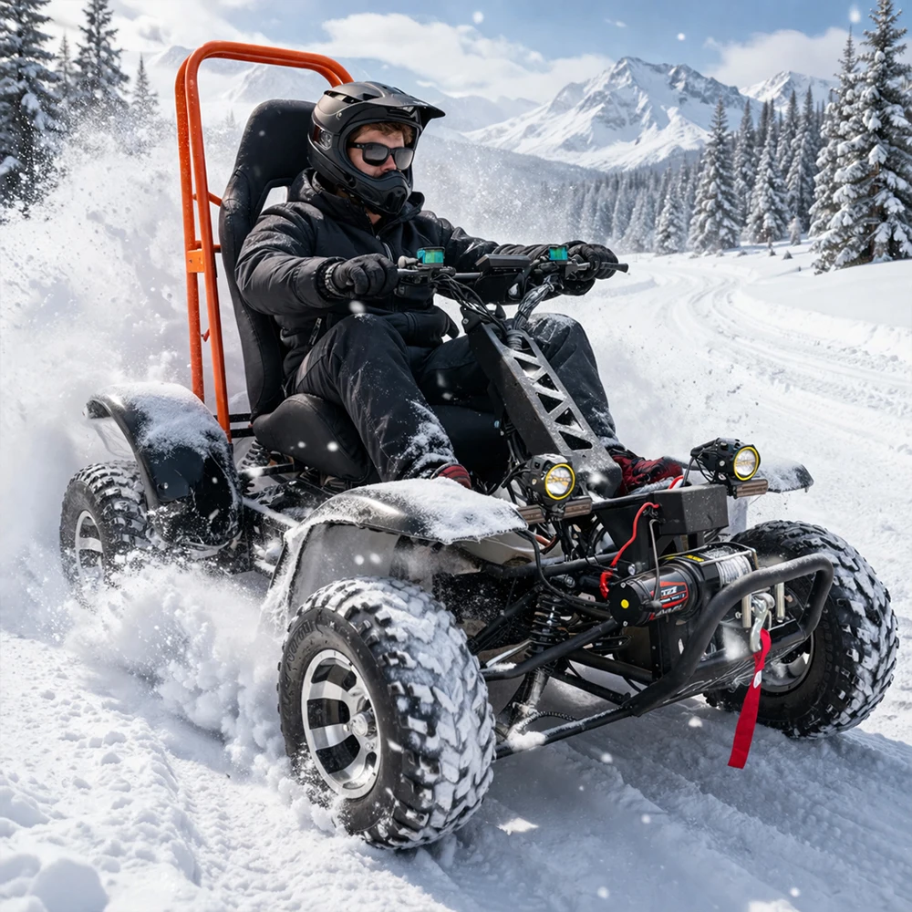Outdoor/off-road Electric Utility Quad Durable Electric Quad Bike With Winch Control