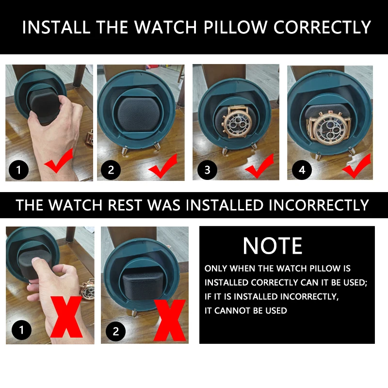 IBBETON Single Watch Winder for Automatic Watches Storage Box Automatic Winder Use USB Cable / with Battery Mabuchi Mute Motro