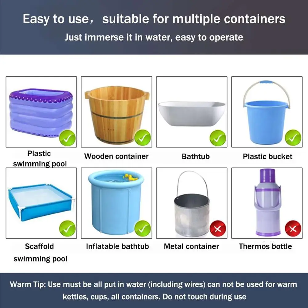 110V 220V Riscaldatore Elettrico Caldaia Elemento Riscaldante Ad Immersione Sospensione Scaldabagno Bagno Piscina Spina US/EU/UK/AU