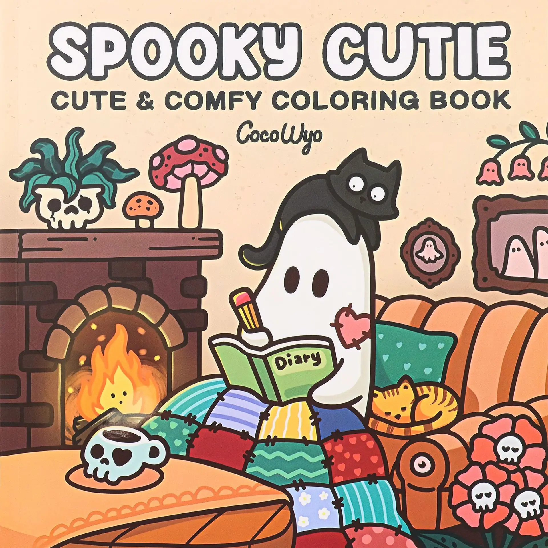 Spooky Cutie: Coloring Book for Adults and Teens Featuring Adorable Creepy Creatures in Cozy Hygge Moments for Relaxation