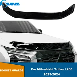 Bonnet Guard For Mitsubishi Triton L200 2023 2024 Car Bug Shield Front Hood Protector Accessories Hood Deflector Scoops Hoods