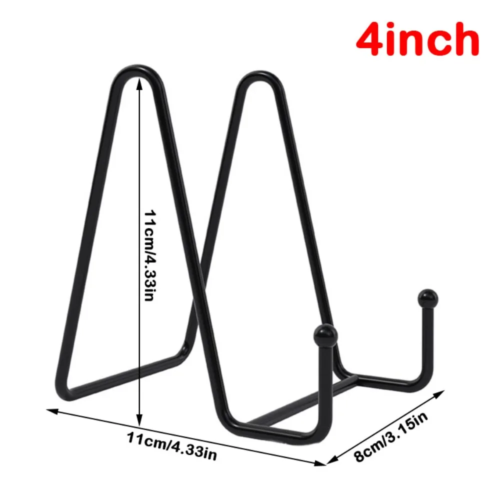 Durable 3/4/6inch Frame Holder Metal Black Magazine Display Stand Non-slip Plate Bowl Rack Home Decoration Storage Ornaments