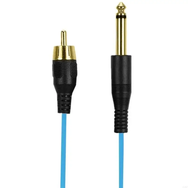 55kc وشم مقطع سلك 6.35mm مونو إلى RCA Connector Line Cable Soft-TPE 1.8m 5.9ft OD2.2 لآلة الوشم