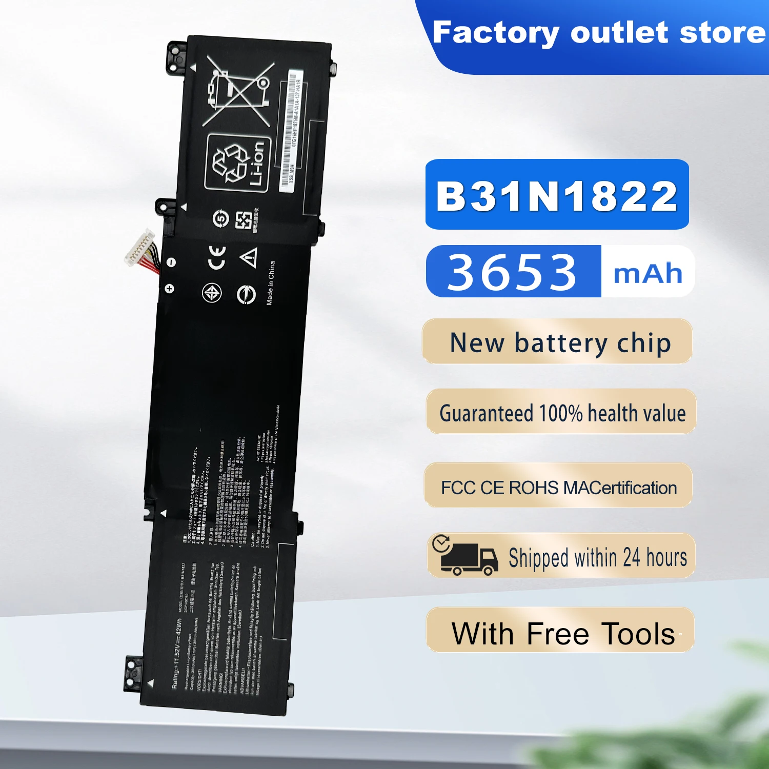 

DXT New Laptop Battery B31N1822 For Asus ZenBook Flip 14 UX462D UX462DA UM462DA Q406 Q406D Q406DA UM462 UX462