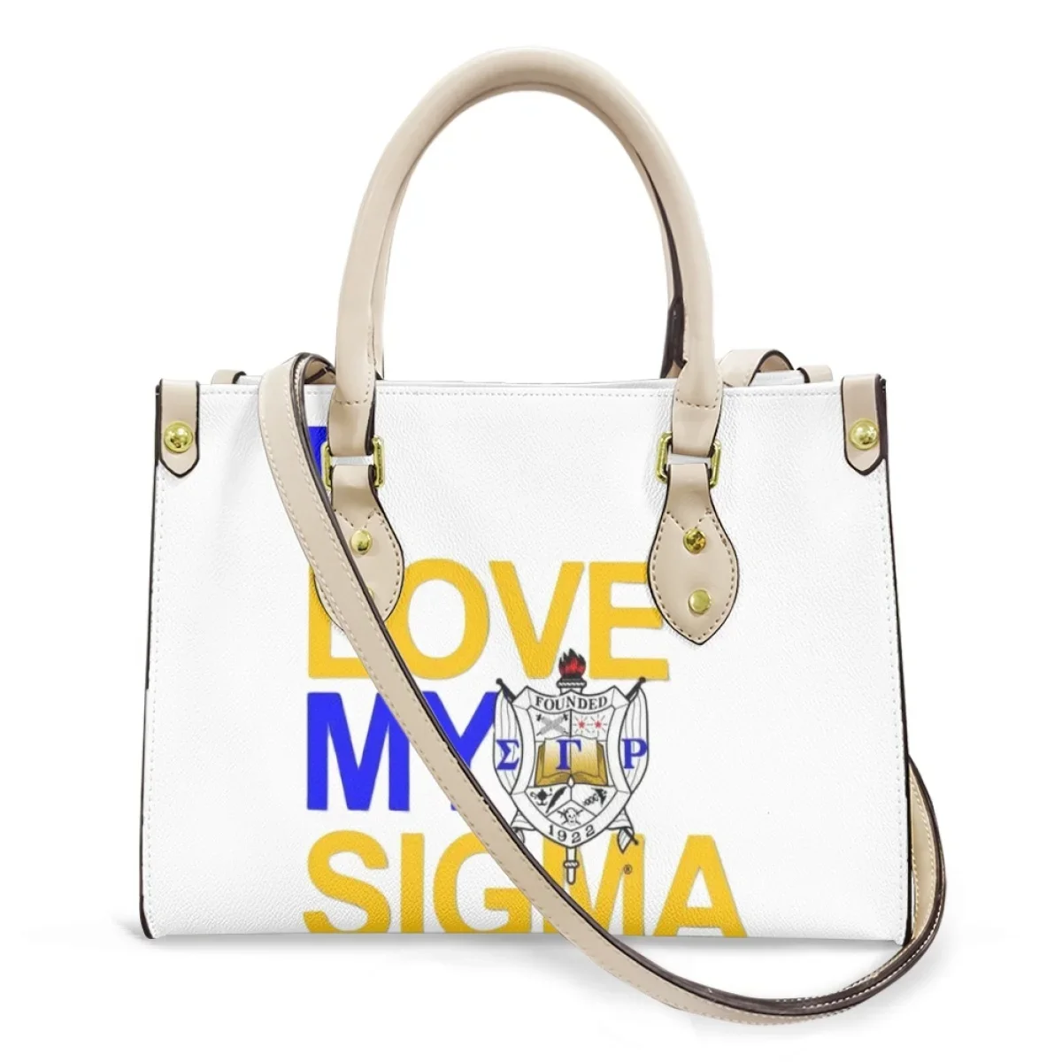 

Sigma Gamma Rho Print Party Clutch Female Gift High Quality Top Handle PU Leather Messenger Bag Outdoor Portable Shopping Totes