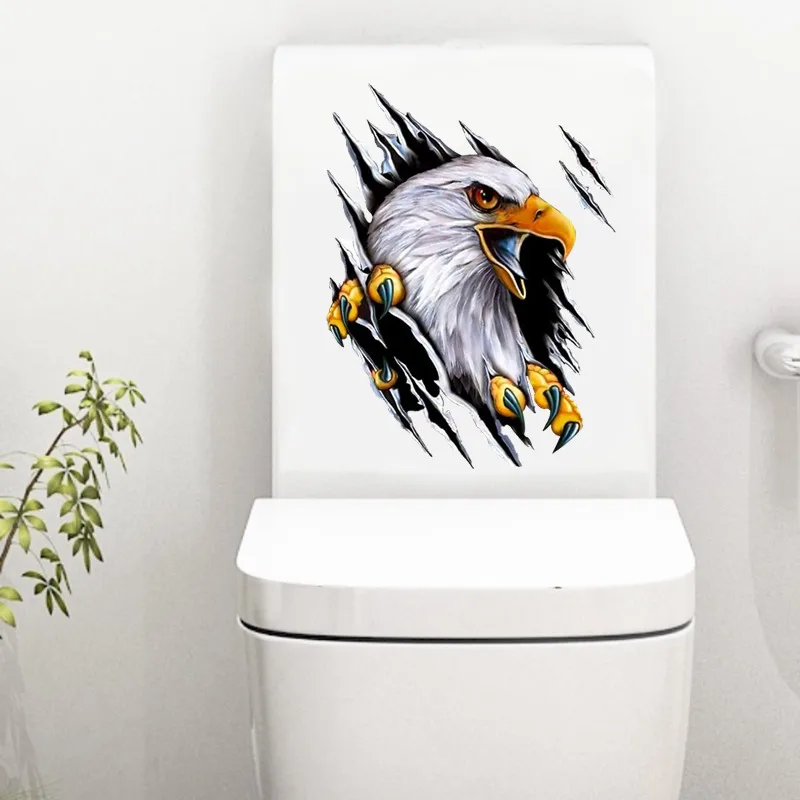 Tri koshki W1367 Animal Eagle Scratch Occlude Wall Sticker Waterproof Decal PVC Home Decoration Kids Room Door Living Room Toile