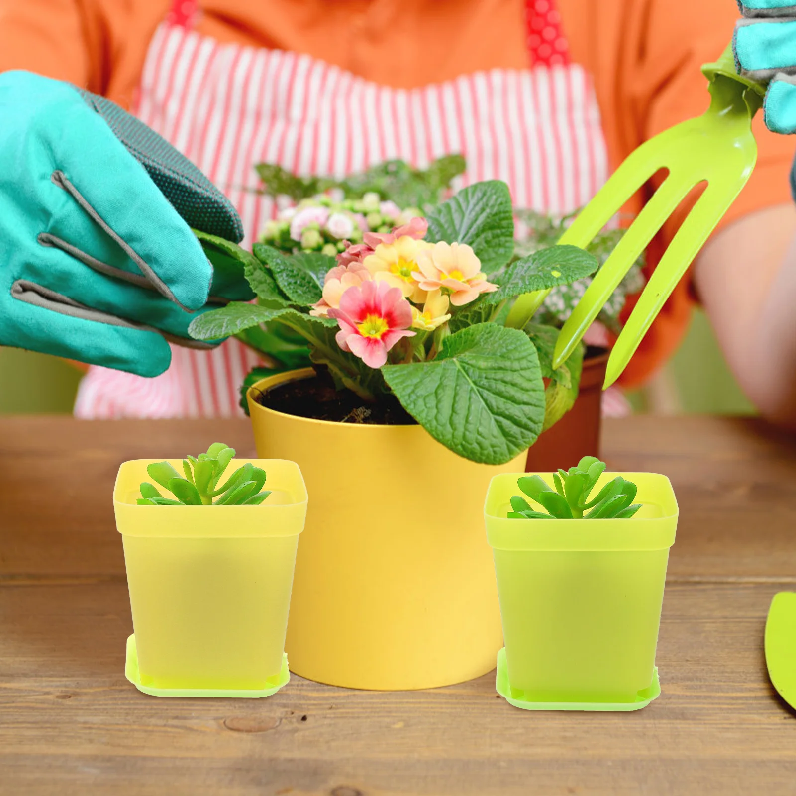 

18 set Succulent Plant Pots Set Plastic Flowerpots With Trays For Indoor Outdoor Garden Multipurpose Nursery Containers